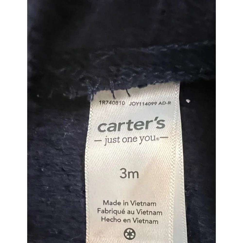 Carter's & Organic Baby 3pc 3M‎ Flannel & Jogger Set – Cotton Blend